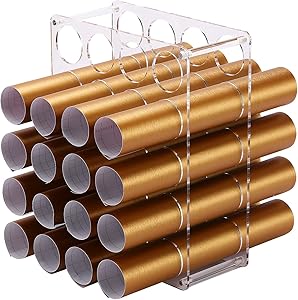 Vinyl Roll Storage Rack, Sturdy Vinyl Roll Holder, Vinyl Storage Organizer for Craft Room, 20-Holes | Aperture 2 Inch, Easy to Assemble (Clear Acrylic)