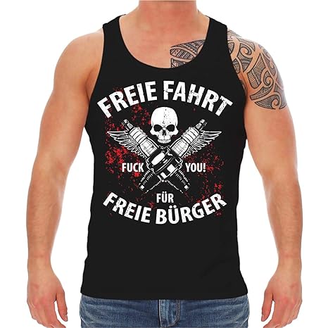Spaß kostet Männer und Herren Trägershirt Freie Fahrt für freie Bürger (mit Rückendruck) Größe M - 8XL