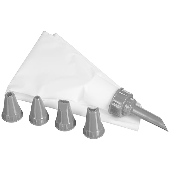 Levivo Spritzbeutel mit 5 Tüllen-Aufsätzen - Sahnespritze mit Spritztüllen im Set - Spritzsack für Torten - Garniertülle in G
