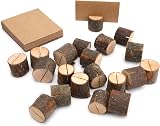 Tosnail Rustic Wood Place Card Holders Set of 50 with Kraft Cards view 4