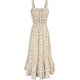 GRACE KARIN Women's 2025 Summer Floral Boho Dress Square Neck Strapped Swing A Line Sundress Beach Long Maxi Outfits