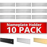 Nameplate Holder - Wall or Door - Silver 8 x 2 in a 10 Pack
