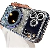 AuroiCCY for iPhone 17 Pro Magnetic KickStand Case, [Compatible with Magsafe] Shockproof Glitter Cute Bling Cover Makeup Mirror Ring Holder Camera Protector for Girl Woman for iPhone 17 Pro 6.3", Blue