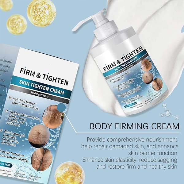 HANNAHCOS FIRM TIGHTEN SKIN TIGHTEN CREAM, COLLAGEN CREAM SKIN CARE BODY LOTION, ANTI-WRINKLE MULTI-PURPOSE CREAM, RESTORE SKIN ELASTICITY, FOR ALL SKIN TYPES 3.4OZ