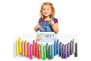MayMoi Tempera Paint Sticks, Washable Paint Sticks for Kids, Quick Drying & No Mess, Non-Toxic, Best Art Birthday Gifts for Kids (24 Colors)