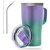 ECOYEE Coffee Travel Cup | Insulated Tumbler with Handle and Lid, Cup Holder Friendly, Dishwasher Safe, Stainless Steel, Insu