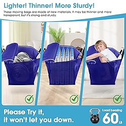 BlissTotes 6 Pack Moving Bags with Clear