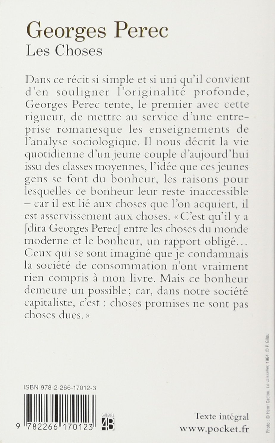 Les Choses Georges Perec Resume Par Chapitre