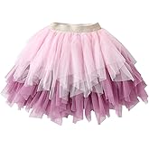 DXTON Kids Girls Tutu Dresses Toddler Rainbow Flower Tulle Skirt