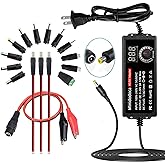 72W Power Supply Adjustable 3V ~ 24V Variable Universal Switching AC/DC Adapter Minidodoca AC to DC Converter with LED Voltage Display and 16 Tips, for 3V to 24V Household Electronics - 3000mA Max