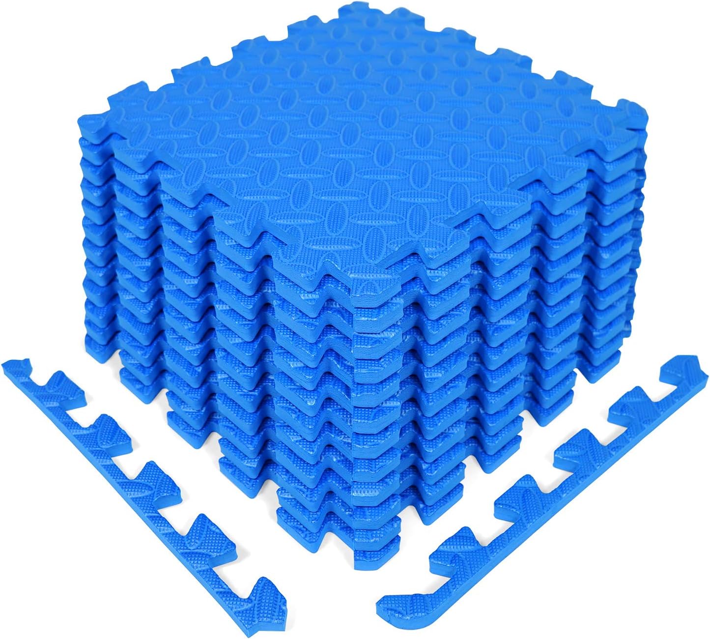 Yes4All Interlocking Floor Mats with Border – Foam Floor Mats/Gym Floor Mats with EVA Interlocking Tiles (12 Square Feet – Blue – 12 Tiles): Sports & Outdoors