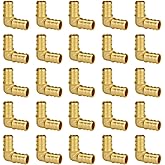 SUNGATOR Pex Fittings 1/2 Inch, 25-Pack 1/2" Pex 90 Degree Elbow, No Lead Brass, NSF, UPC Certified