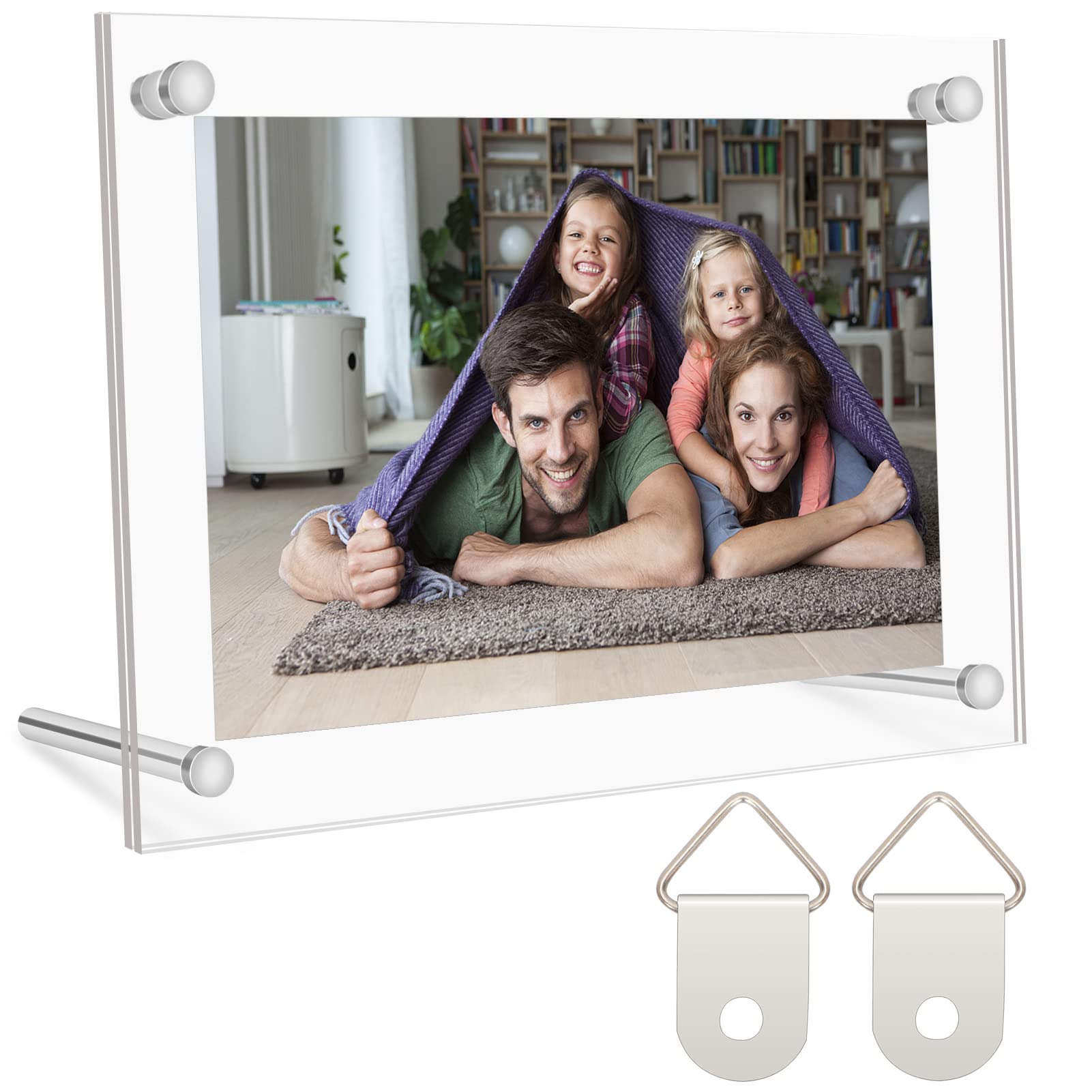 WWW Acrylic Photo Frame 8 x 10 inch, Double Sided Display Picture Frame, Clear Acrylic Photo Frame for Display on Desktop or Wall Mount for Happy Moment, Certificate, Artwork
