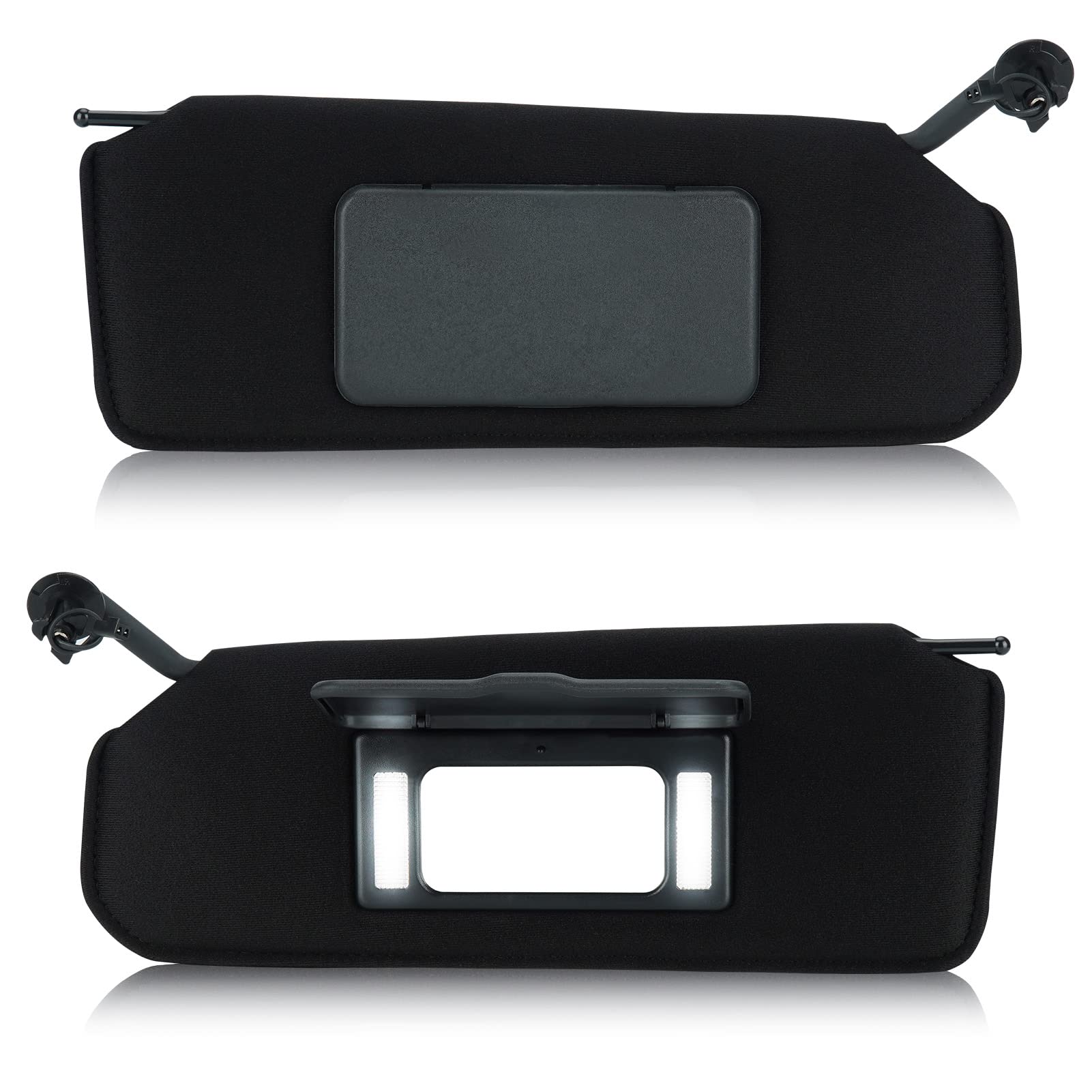 Photo 1 of Left & Right Sun Visor with Light for 1997-2004 Chevy Corvette C5 5.7L, Driver & Passenger Side Black Sunvisor Replacement 10442033 10442034