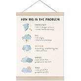 Welshower Weather Mental Health Poster Hanger Frame, How Big Is the Problem Mental Health Wall Art Prints Decor for School Counseling Therapy Calming Office Classroom, 12x16 Inch