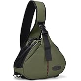 CADeN Camera Bag Sling Backpack Camera Case Waterproof with Rain Cover Tripod Holder, Compatible for DSLR/SLR Mirrorless Cameras (Canon Nikon Sony Pentax) and Accessories Green