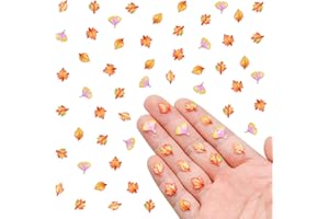 HOMICO 200 Pieces Mini Fall Leaves for Crafts Dollhouse Miniatures Tiny Maple Leaves Micro Fake Leaves Decor for Dollhouse Fairy Garden Micro Landscaping Decoration