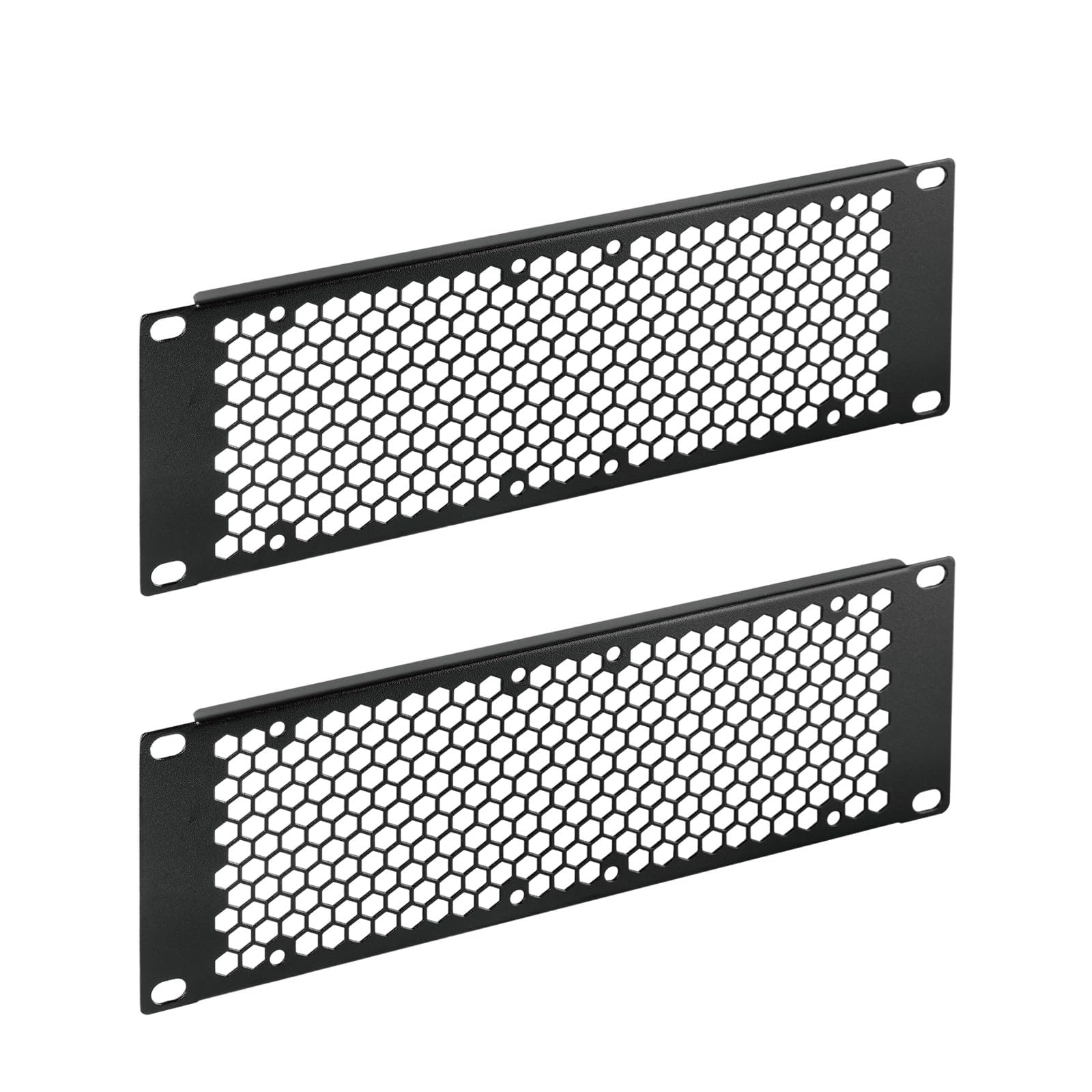 Photo 1 of Tecmojo 2 Pack Vented 2U Blank Rack Mount Panel, Steel Patch Panel Filler for 10" Server Rack, Network Cabinet, Data Center, Home Labs, Black