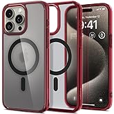 Spigen for iPhone 15 Pro Max Case, Ultra Hybrid MagFit [Anti-Yellowing] [Compatible with Magsafe] - Deep Red