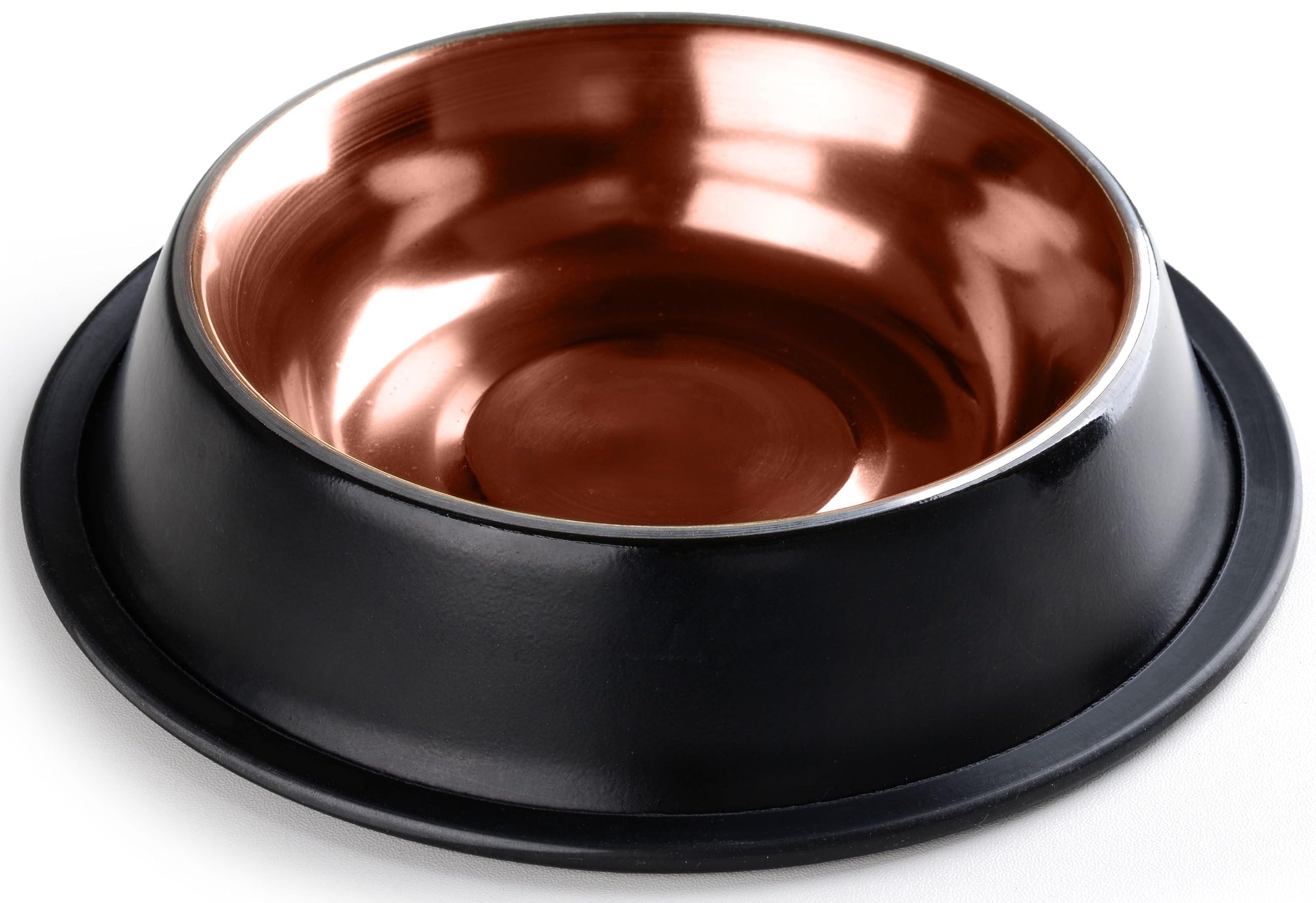 STILGUT Feeding Bowl for Dogs and Cats, Aluminium 0.4 L, Dog Bowl, Cat Bowl, Water Bowl - Black/Copper