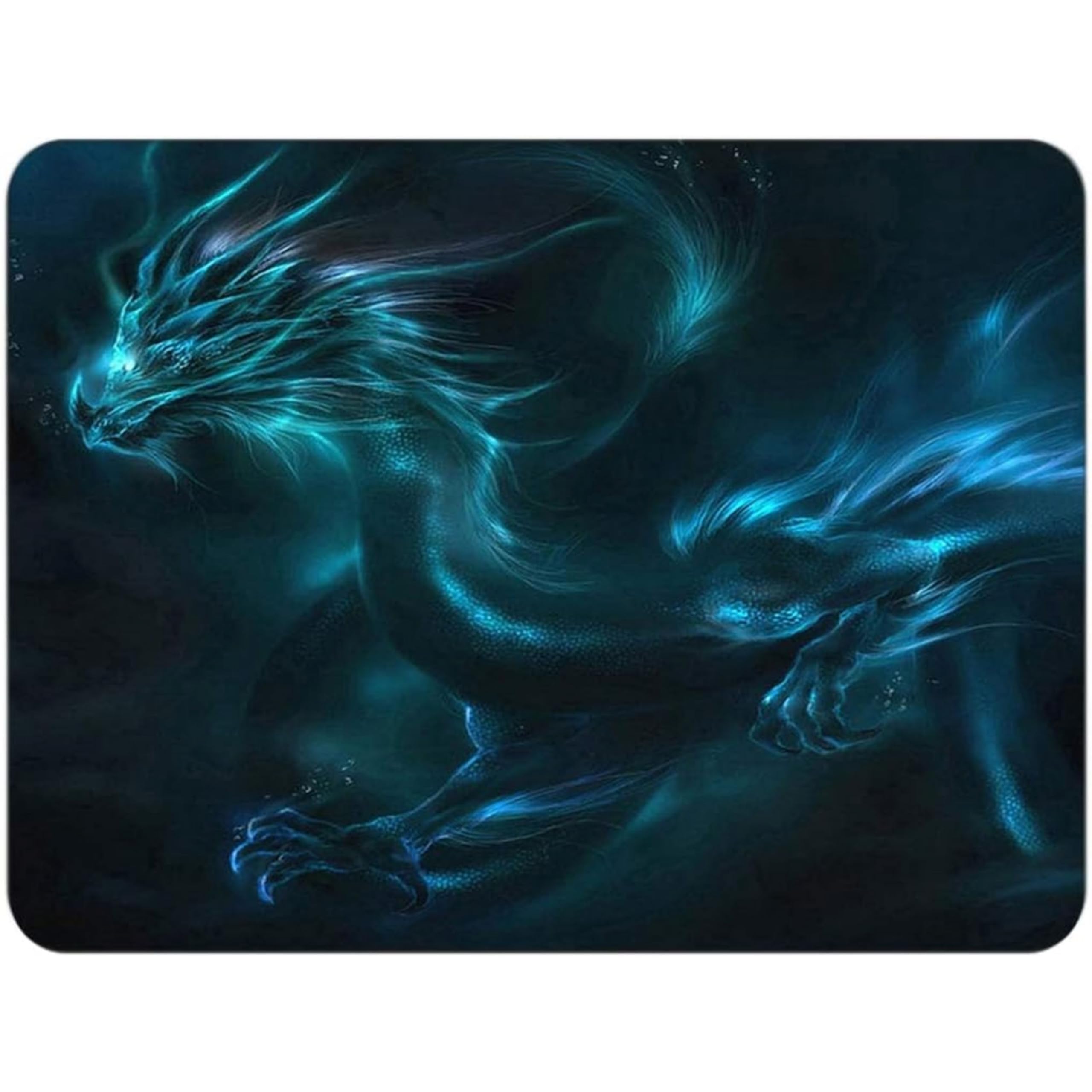 Silent Monsters Mouse Mat Small 10 x 8 inches / 24 x 20 cm, Dragon, Lasercut Edges, washable & rollable Mouse Pad, Gaming Home Office Mousemat, Mousepad non-slip & quiet, Desk Mat
