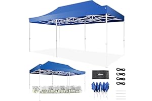 AMERICAN PHOENIX 10x20 Canopy Tent Pop Up Portable Instant Commercial Heavy Duty Outdoor Market Shelter (10x20 Tent, Blue)