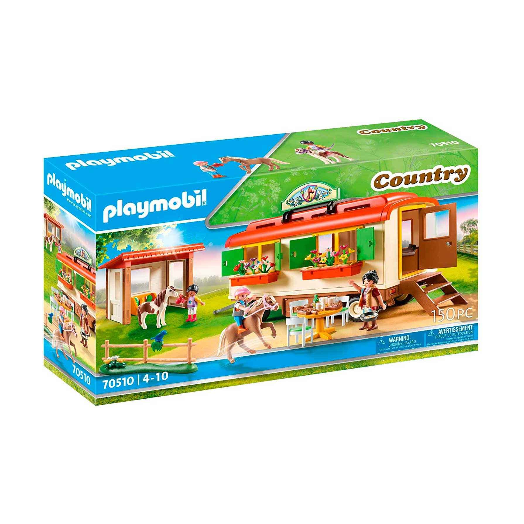Playmobil Country 70510 Pony Shelter with Mobile Home, For ages 4+