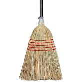 Corn Broom Outdoor, Household Indoor and Outdoor Broom Suitable for Sweeping Gravel, Fallen Leaves and Sand on Yard, Garage, Lawn, Stone Path and Concrete Floor