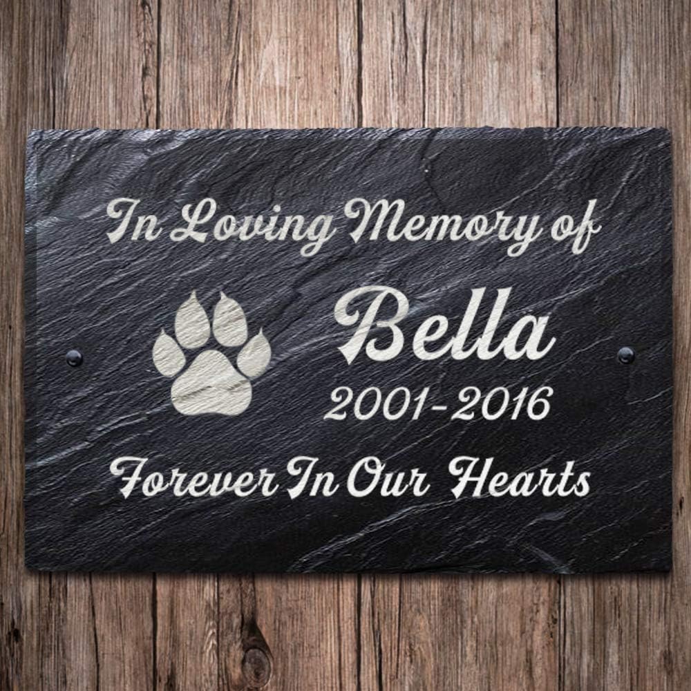 Howson London Personalised Engraved Pet Memorial Sign Natural Slate