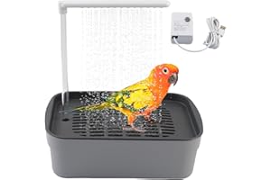 MUYG Automatic Parakeet Bath,Parrot Shower Fountain with USB Power Plug Indoor Bird Bath Circulating Water Electric Pet Bird Shower Pump for Cockatiel Lovebird Conure Budgie