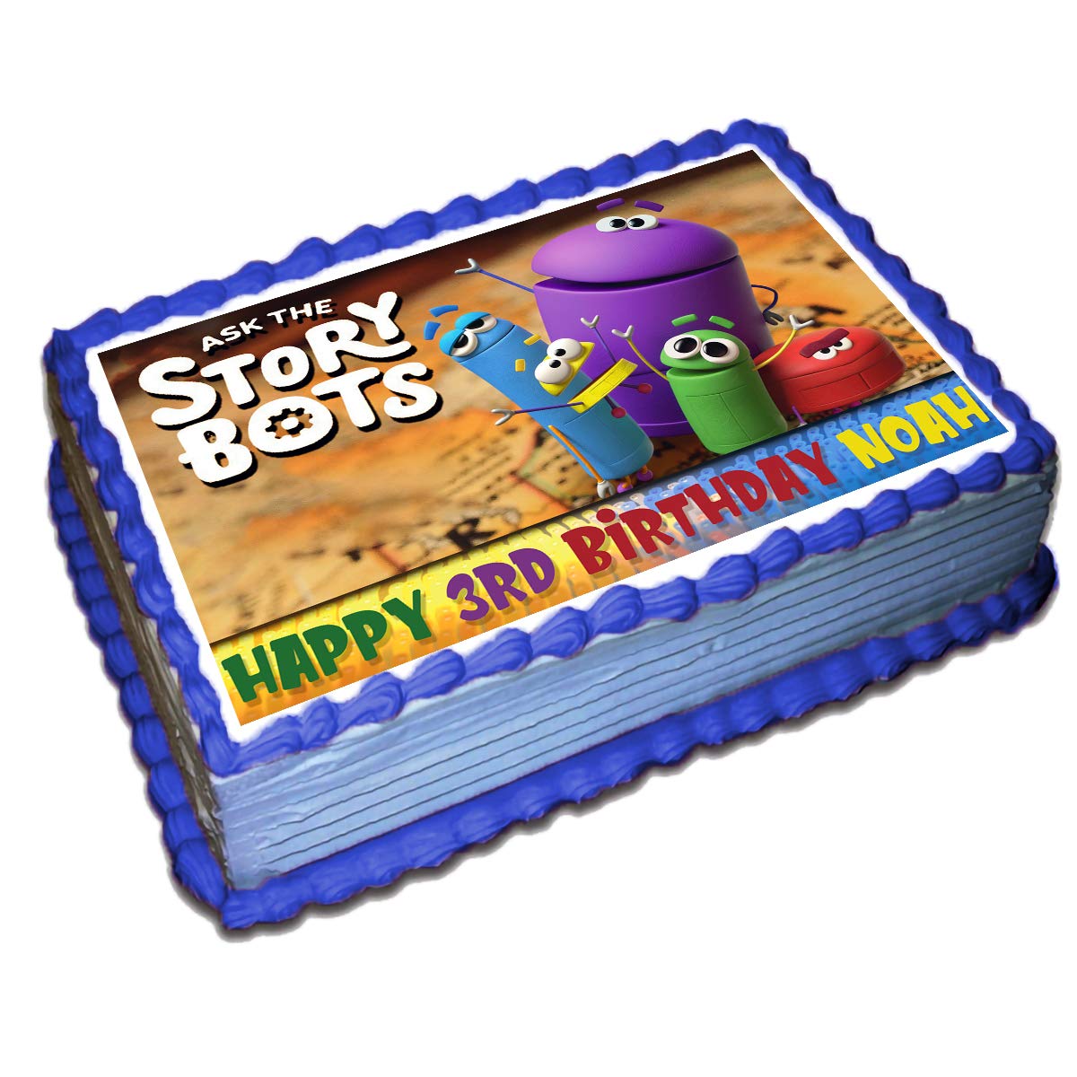 Ask The Storybots Personalized Cake Topper Icing Sugar Paper 1 4