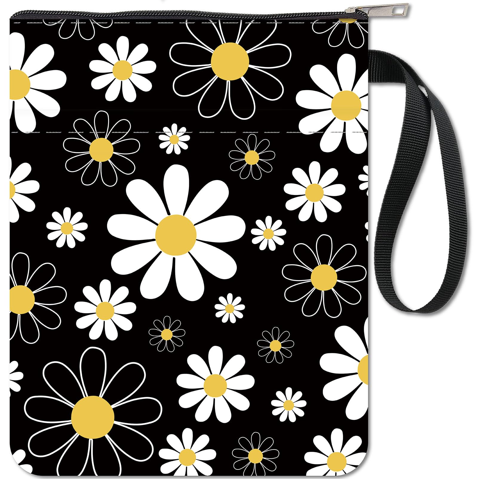 CRASPIRE Book Covers, Small Daisy Book Protector, Flower Book Covers for Paperback, Washable Fabric Book Cover with Zip and Additional Sleeve Pocket for Book Lovers โ image 1