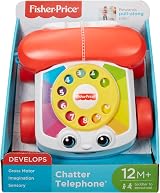 Fisher-Price Chatter Telephone Toddler Pull Toy with Rotary Dial FGW66 view 6