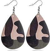 Sunflower Colorful Baseball Denim Jean Earrings for Women Leather Dangle Jewelry Outfits Accessories