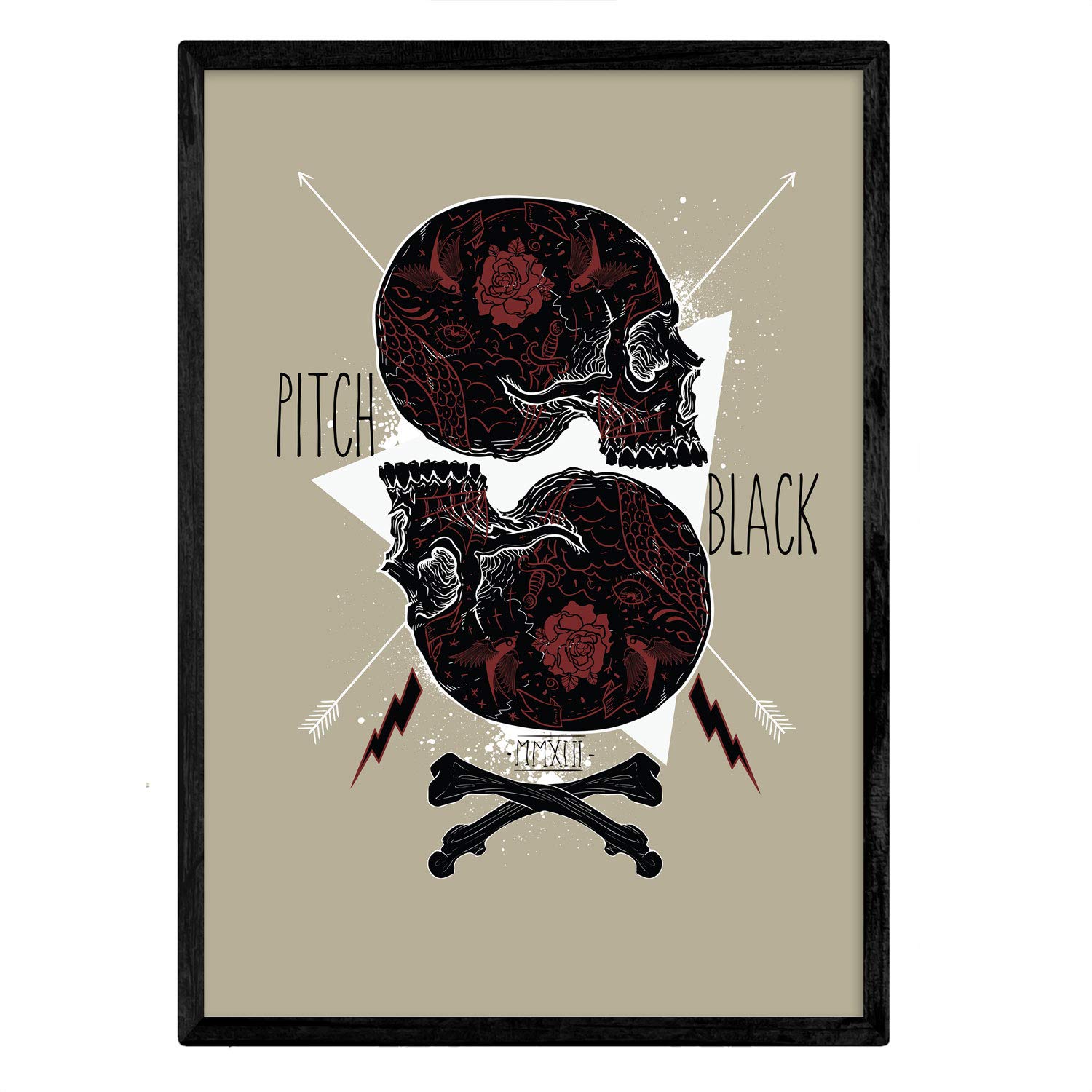 Nacnic Darkness Poster full. Design decorative sheet. A4 size