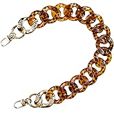 Havique Purse Chain Acrylic Bag Chain Shoulder Strap Purse Straps for Handbags Replacement Handles Extender Bag Charms Decorative Accessories, Chunky Leopard Print 18"