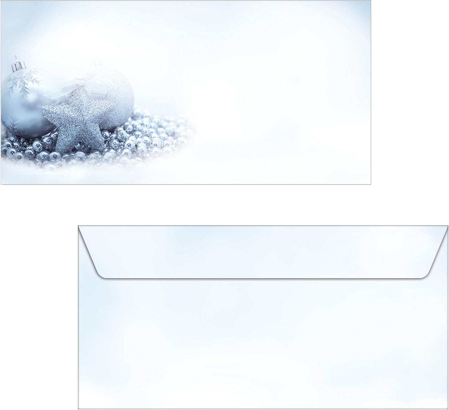 SIGEL DU081 Christmas envelopes "Blue Mystery", DL, without window, 90 gsm, 50 Pieces, Blue Mystery - white/blue, Envelopes - 50 pieces