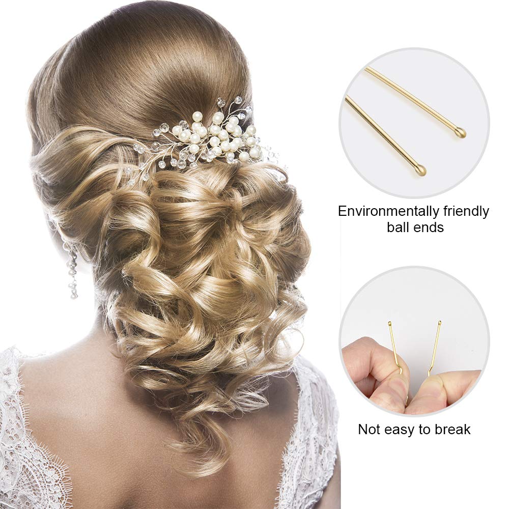 U Shaped Hair Pins, MORGLES Bun Hair Pins for Blonde with Box, 80-Count (Golden 2.4 inch) : Beauty