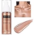 UCANBE Body Shimmer Oil - 100ml Moisturizing Glow Glitter Oil, Waterproof Shimmering Luminizer, Tinted Glowing Bronzer (Rose Gold)