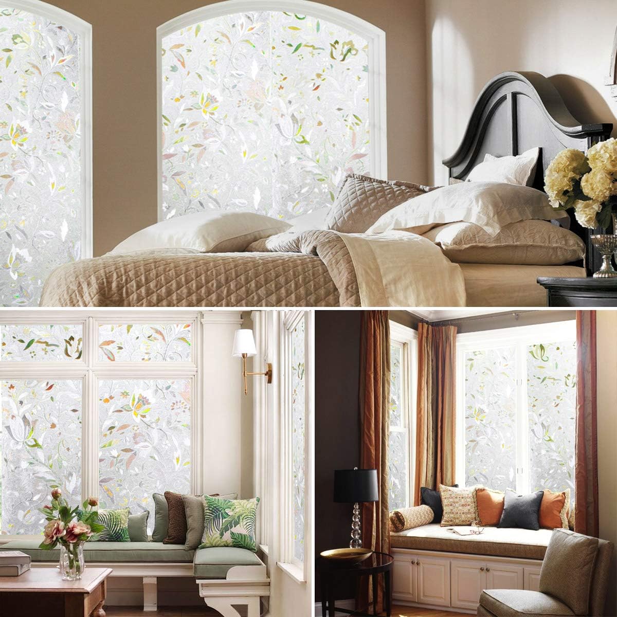 LEMON CLOUD Window Film Privacy, Frosted Opaque Glass Films, Non Adhesive Static Cling Heat Control, Tint Decorative Film - Image 3