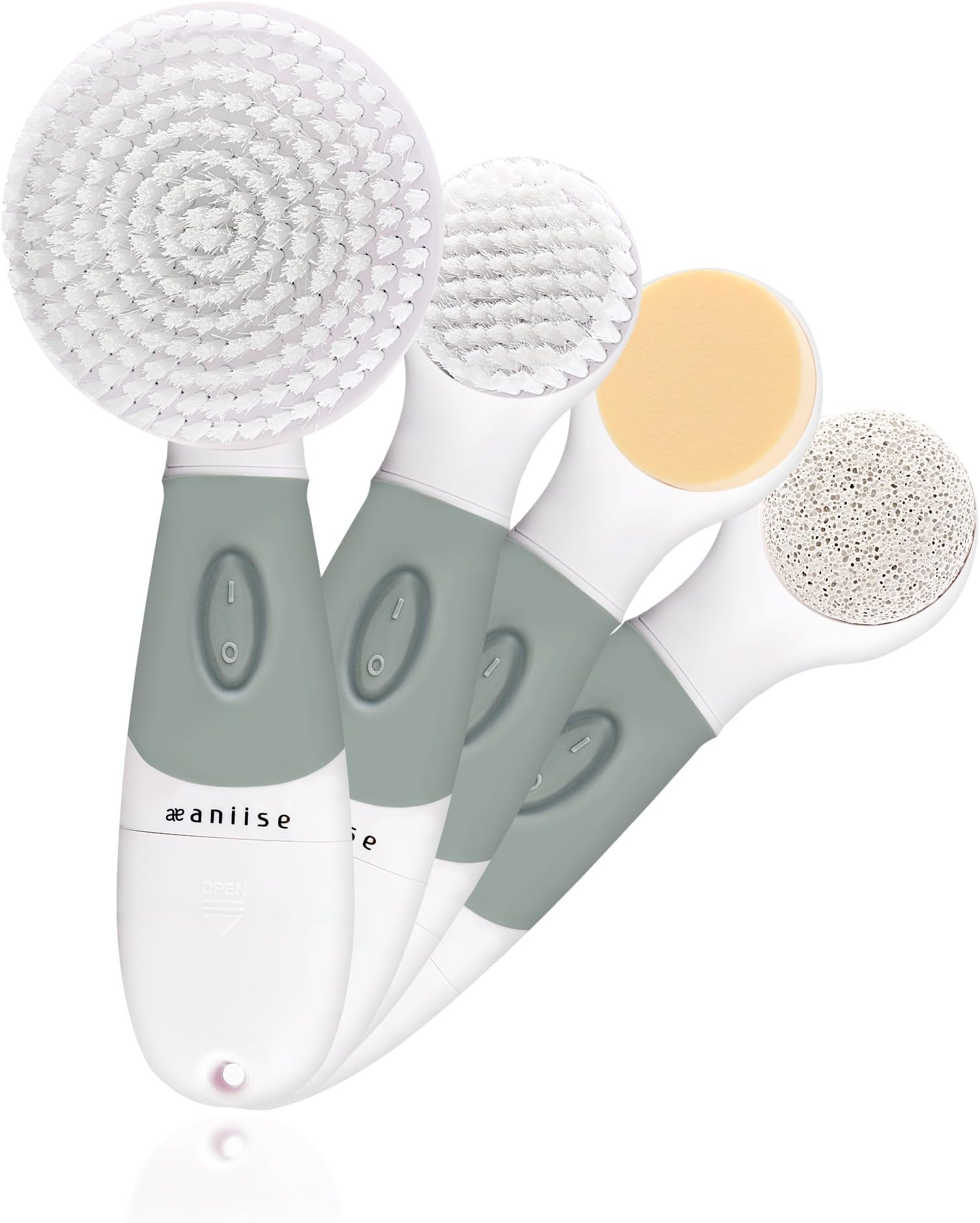 Face Scrubber Electric - Waterproof Scrub Spa System - Facial Spin Brushes for Cleansing and Deep Skin Cleaning with 4 Exfoliating Brush Head Microdermabrasion Pore Minimizer for Gentle Exfoliation