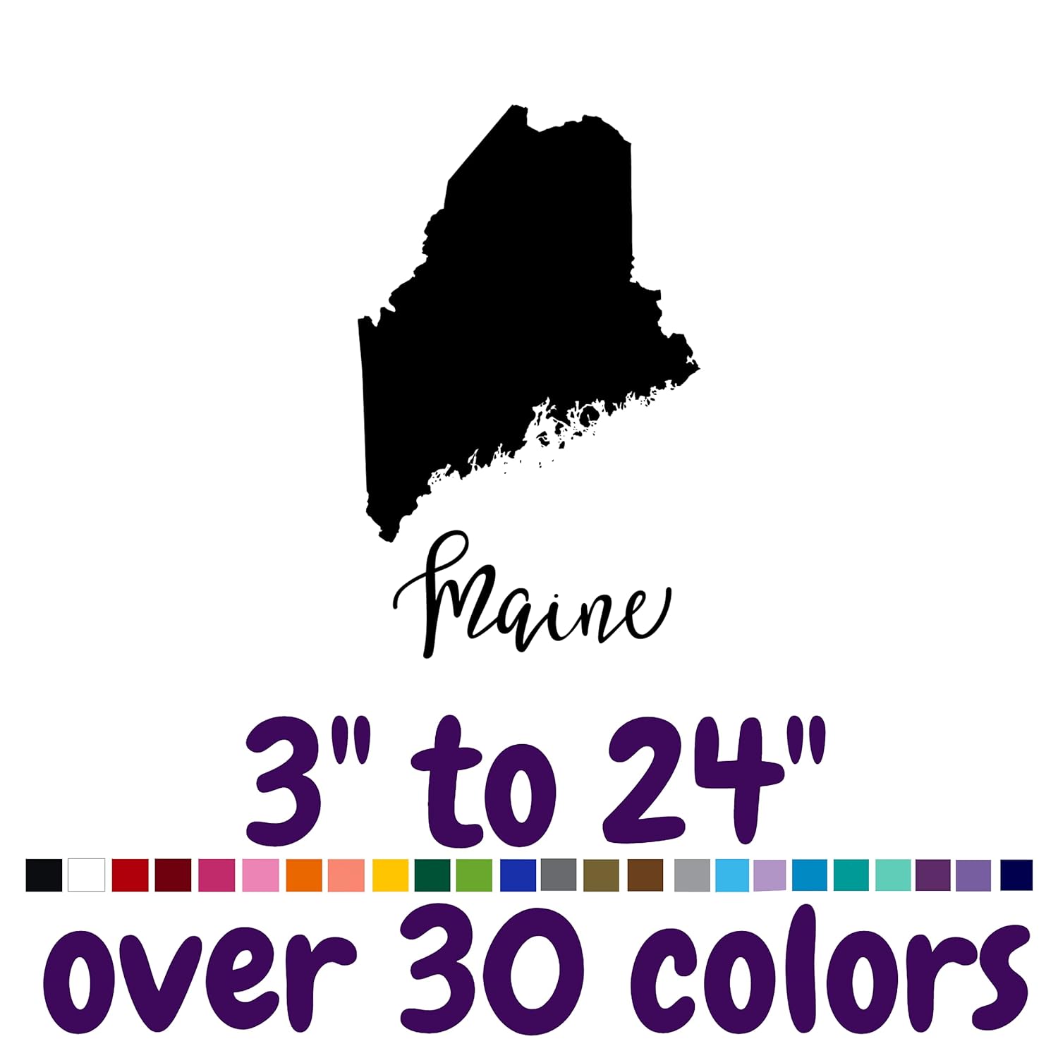 State of Maine Vinyl Decal Handmade