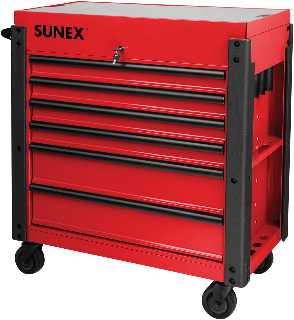 Sunex Tools Sun8035xtfd 6 Drawer Slide Top Service Cart Red