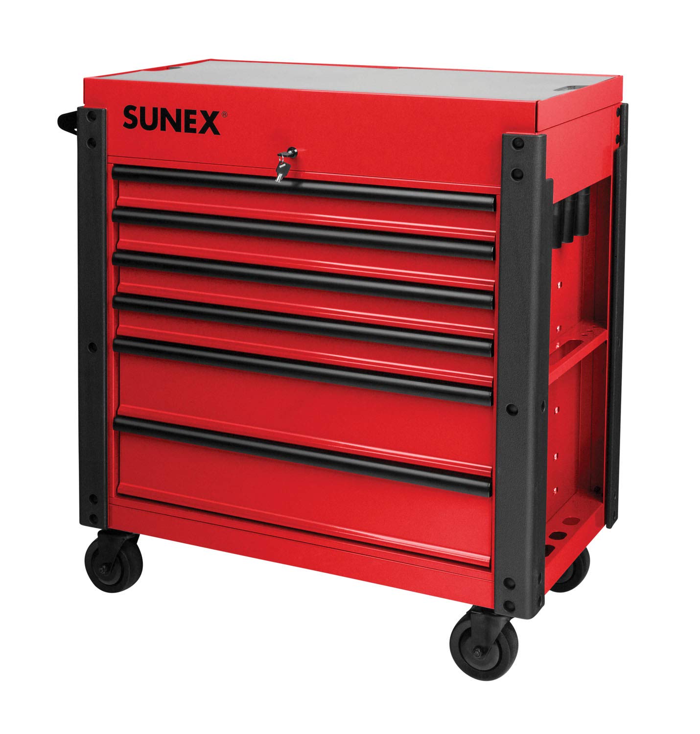 6 Drawer Slide Top Service Cart-Red 