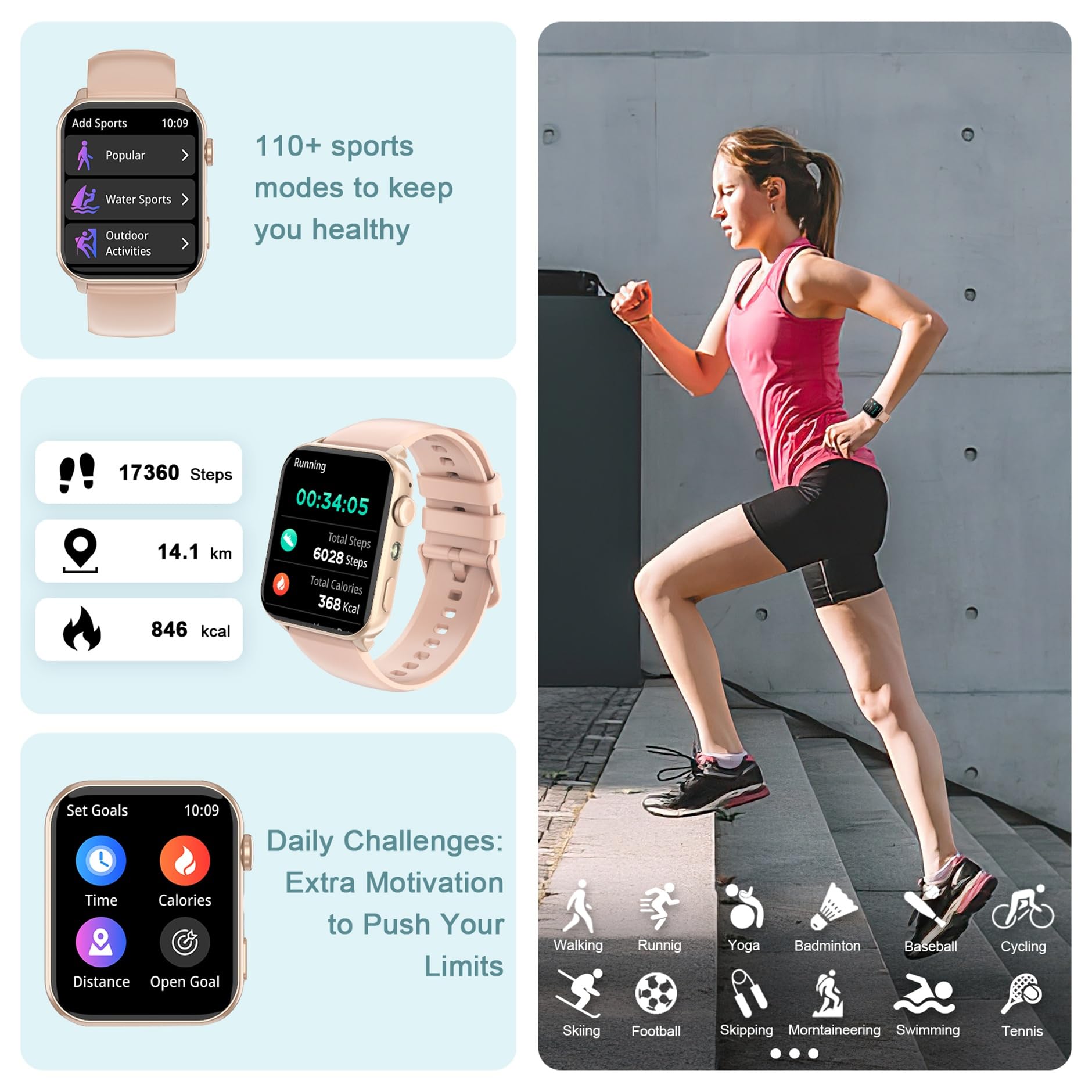 IOWODO Smart Watch for Women (Answer/Make Calls），1.91