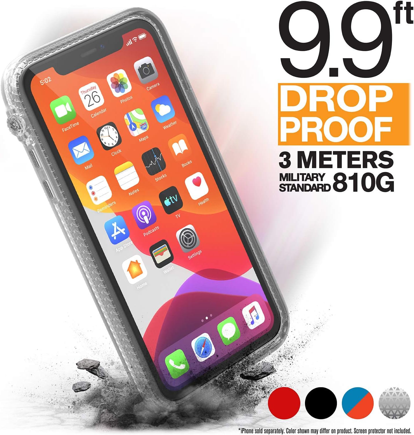 Catalyst Case For iPhone 11 Case with Clear Back, Heavy Duty 10ft