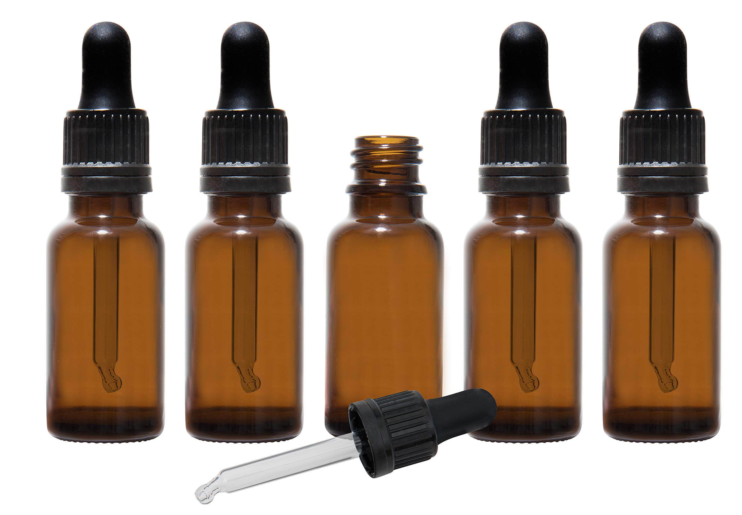 Better Bottles 20ml Amber Brown Glass Bottles with Dropper Pipettes Pack of 5