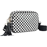 Dealkion Woven Crossbody Bags for Women Small Summer Boho Purse Trendy Braided Weave Leather Shoulder Camera Crossbody Bag