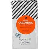 Amazon Fresh Decaf Colombia Ground Coffee, Medium Roast, 12 Ounce (Pack of 3)