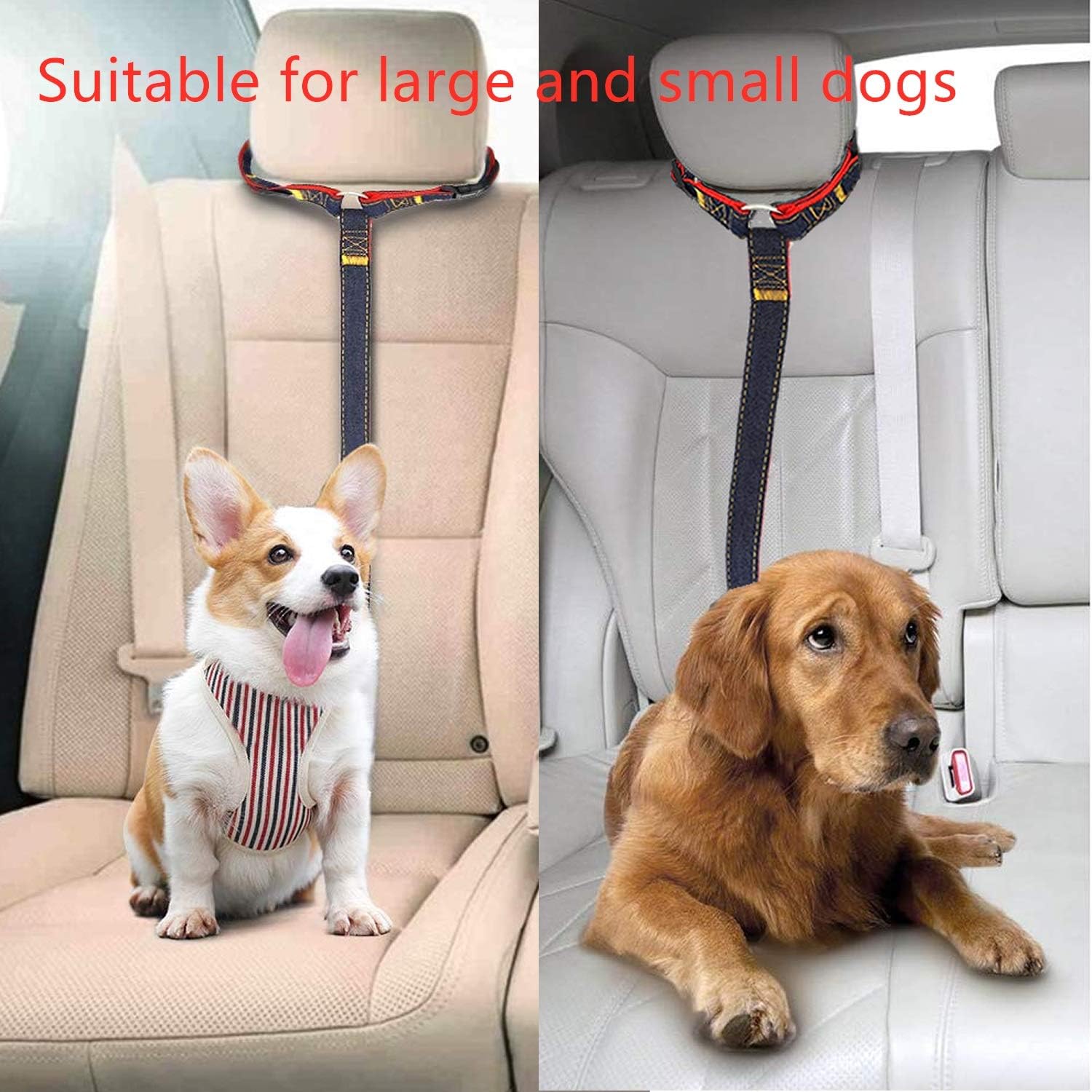 Pet Car Seatbelt Headrest Restraint Adjustable Puppy Safety Seat Belt
